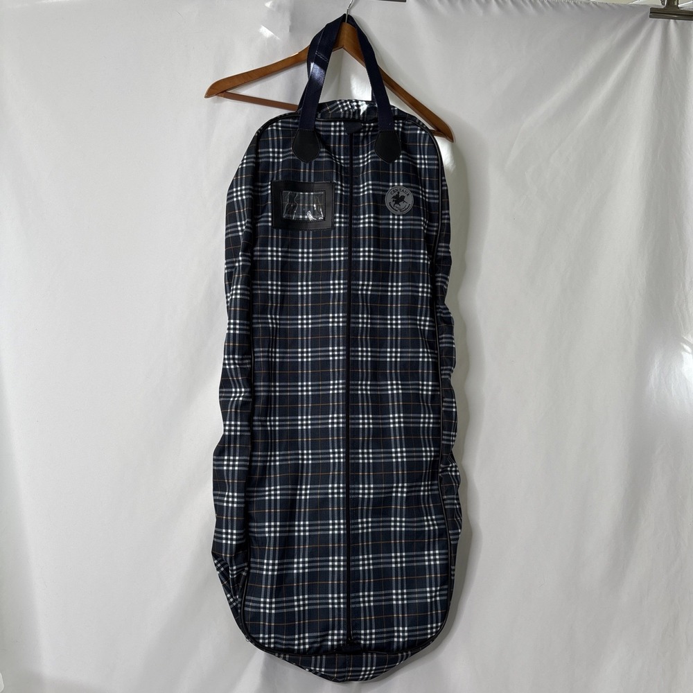 Centaur Equestrian Travelware Bag Classic Plaid Blue Travel Horse Full Zip